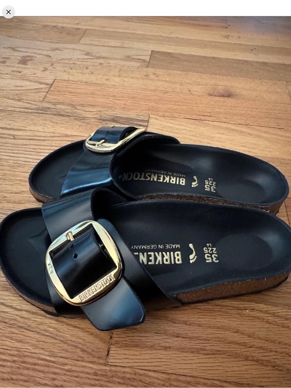 Birkenstock Madrid women’s 5 1/2 gold buckle - Picture 2 of 4